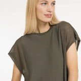 Top w/ sheer short sleeves