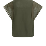Top w/ sheer short sleeves