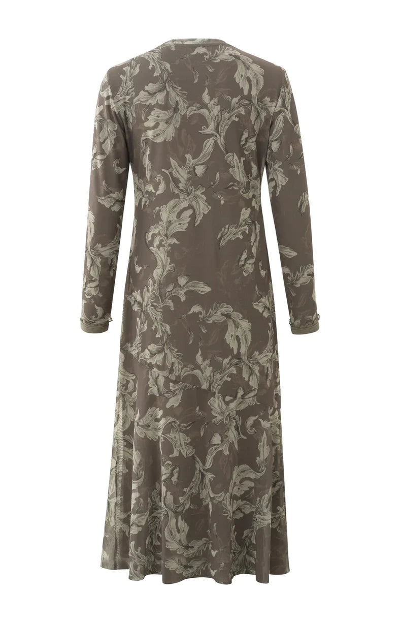 Printed Mesh Dress - Falcon Brown