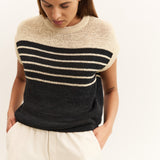 Sleeveless striped knit