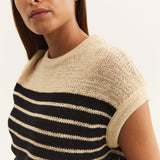 Sleeveless striped knit