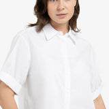 Blouse w/short rolled sleeve