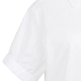 Blouse w/short rolled sleeve