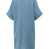 Chambray dress with V-neck
