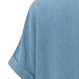 Chambray dress with V-neck