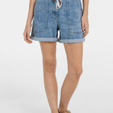 Denim short w/drawstring