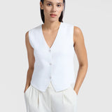 Fine knitted gilet with V-neck