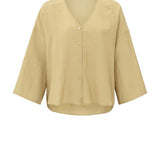 Flowy V-neck blouse with loose fit
