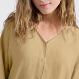 Flowy V-neck blouse with loose fit