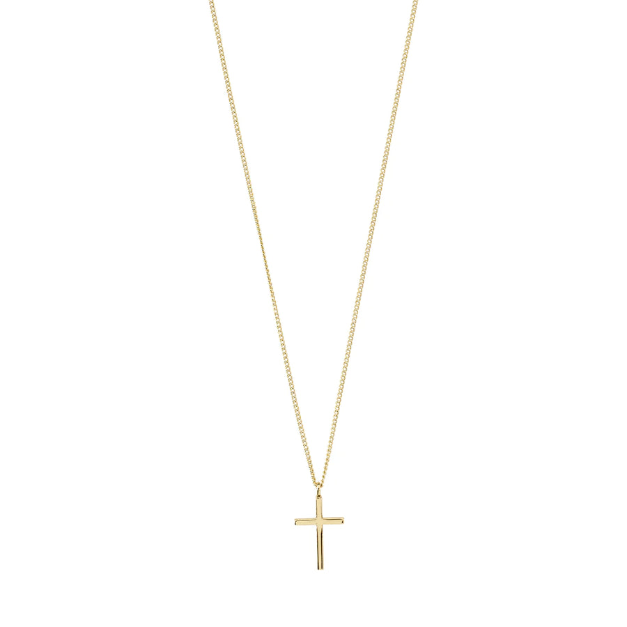 Daisy Cross Pendant Necklace - Gold