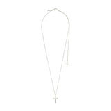 Daisy Cross Pendant Necklace - Silver