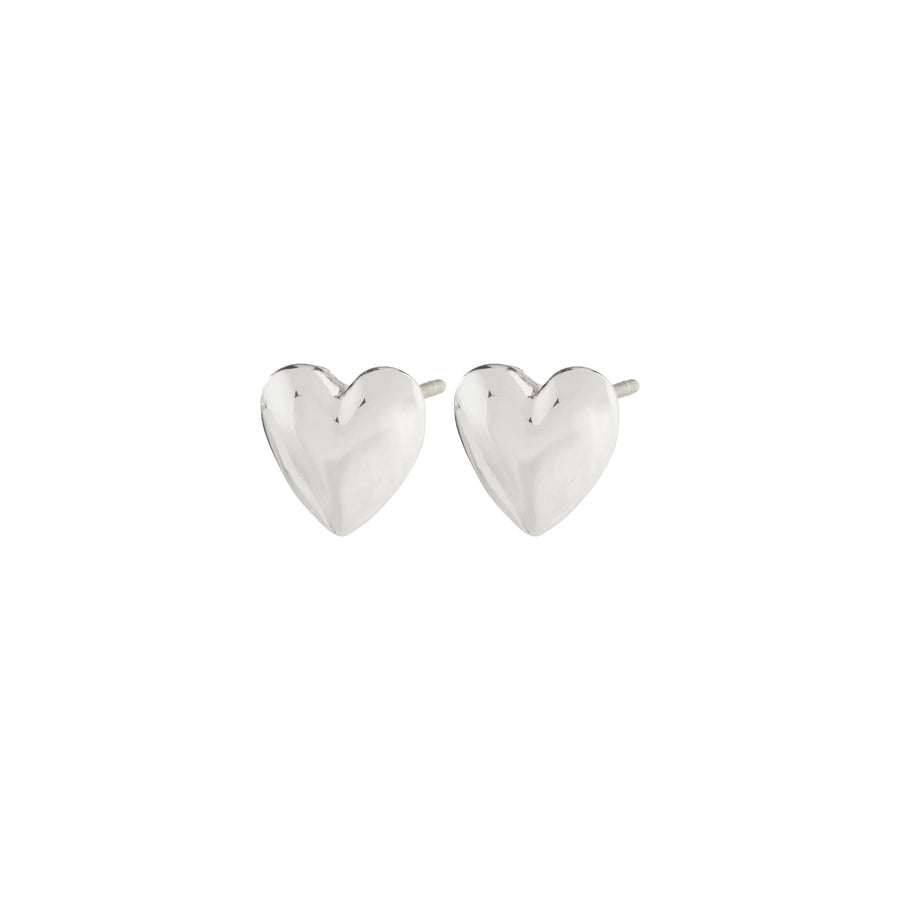 Sophia Heart Earrings - Silver