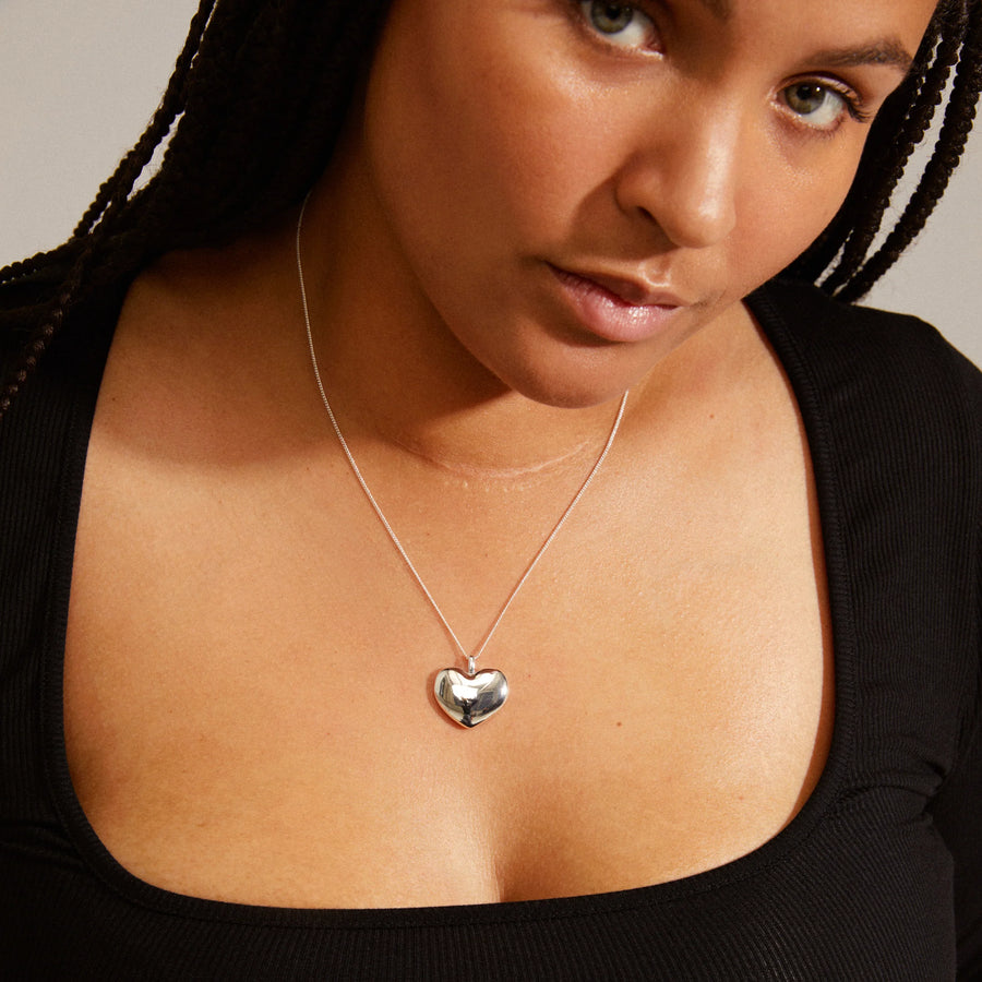 Sophia Heart Pendant Necklace - Silver