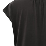 Jersey top w/ V-neck & pleated details