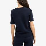 Knit sweater w/rolled sleeve