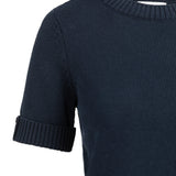 Knit sweater w/rolled sleeve