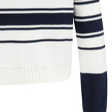 Knit sweater w/navy stripe