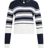 Knit sweater w/navy stripe