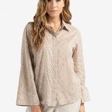 Leopard blouse w/ back buttons