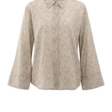 Leopard blouse w/ back buttons