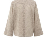 Leopard blouse w/ back buttons