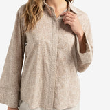 Leopard blouse w/ back buttons