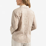 Leopard blouse w/ back buttons