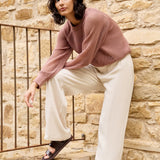Mesh-stitch knitted sweater