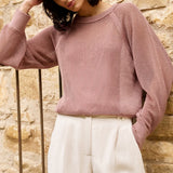 Mesh-stitch knitted sweater