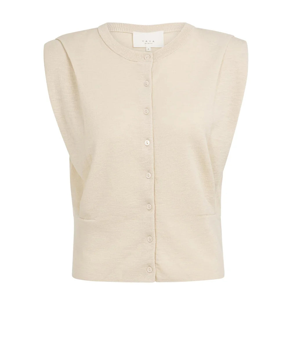 Sleeveless Knit Cardi