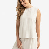 Sleeveless top w/ back buttons