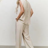 Sleeveless top w/ back buttons