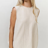 Sleeveless top w/ back buttons