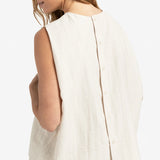 Sleeveless top w/ back buttons