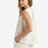 Sleeveless top w/ back buttons