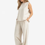Wide Leg Trouser w/elastic back