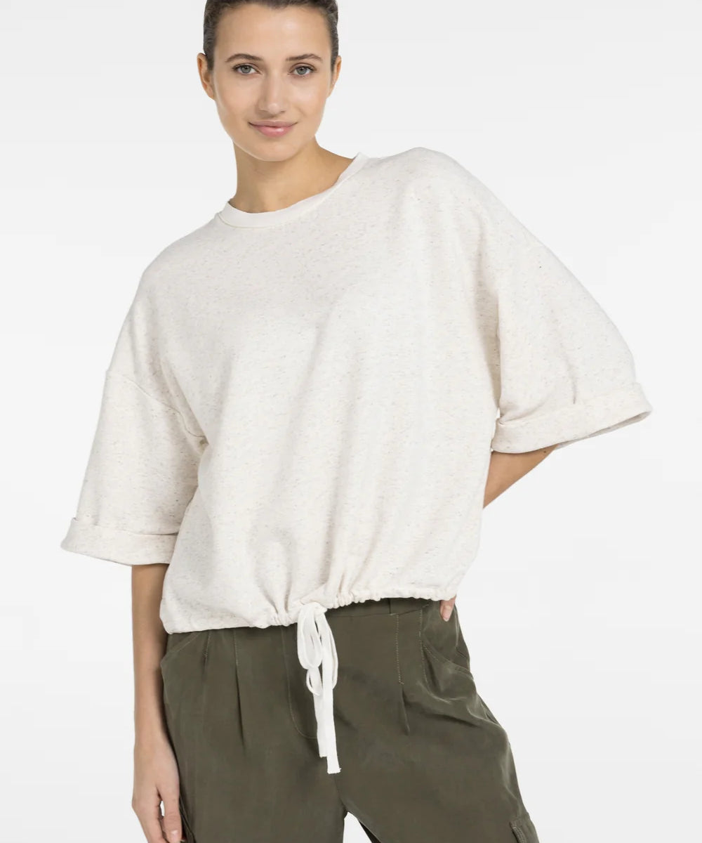 Sweatshirt w/rolled cuffs & draw string