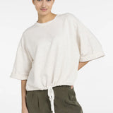 Sweatshirt w/rolled cuffs & draw string