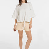 Sweatshirt w/rolled cuffs & draw string