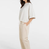 Sweatshirt w/rolled cuffs & draw string