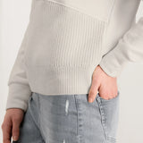 off white yaya sweatshirt with front knit panel style #01109050 side