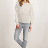 off white yaya sweatshirt with front knit panel style #01109050