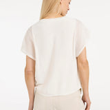 Top w/ sheer short sleeves