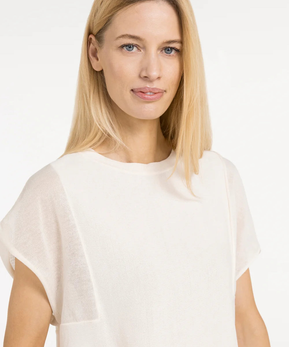 Top w/ sheer short sleeves