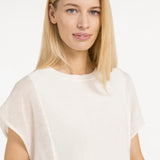 Top w/ sheer short sleeves