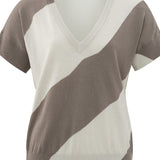 Diagonal wide stripe sweater