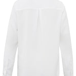 Spring 2024 Yaya soft poplin blouse in white classic basic button up back pleat view