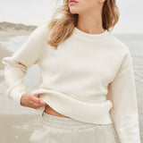 spring 2024 yaya sweatshirt with knit front panel style 01109050 Off White