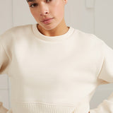 Sweatshirt with knitted panel
