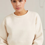spring 2024 yaya sweatshirt with knit front panel style 01109050 Off White